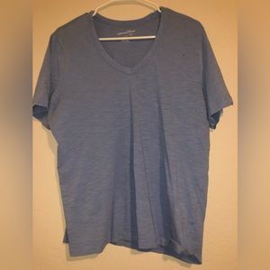 Thin v-neck baby blue v-neck shirt